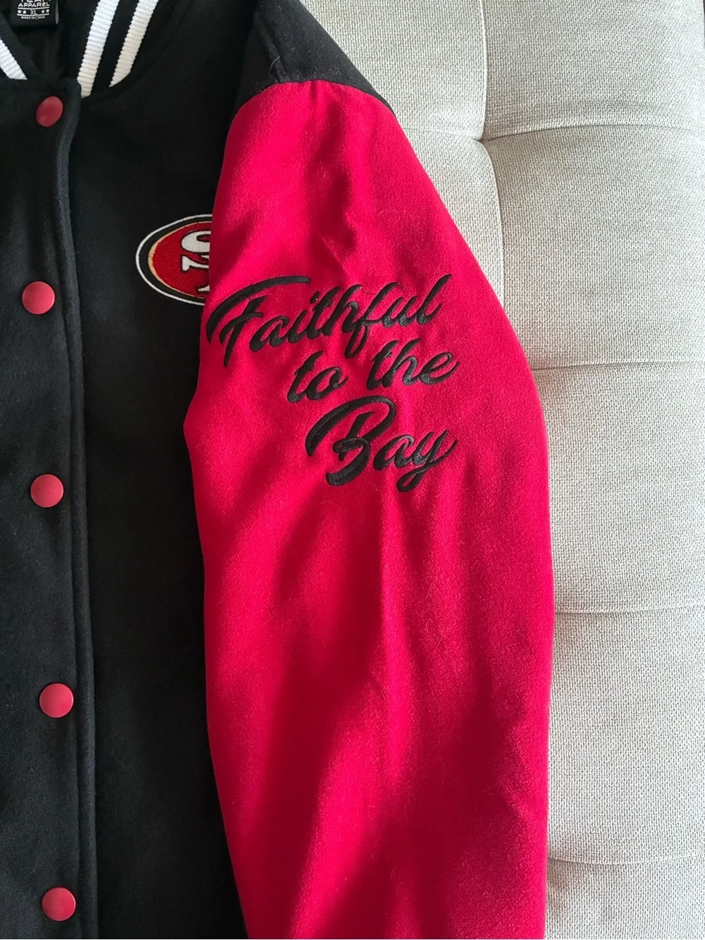 NFL San Francisco 49ers Black, Red &Gold Varsity Jacket